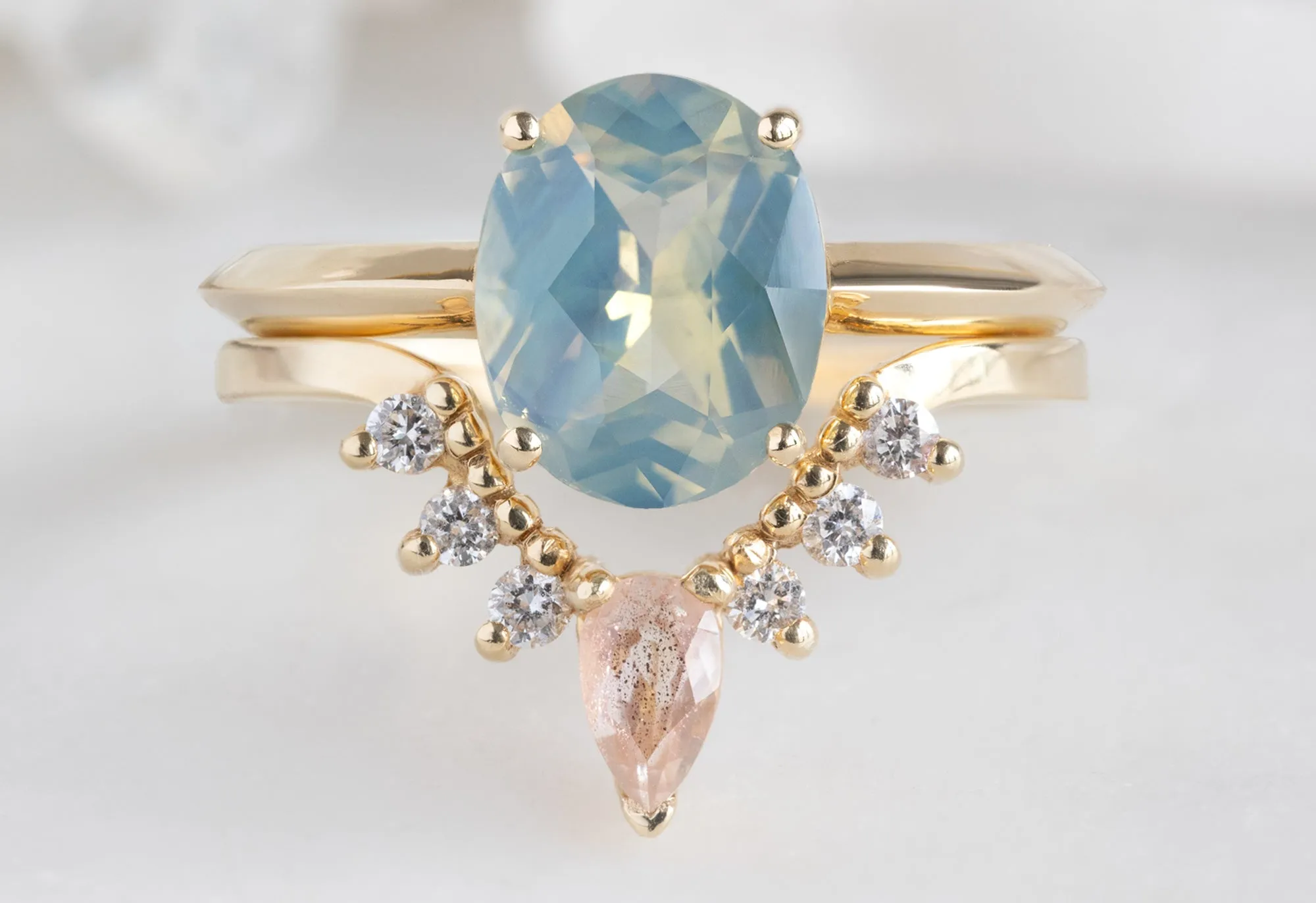 The Bryn Ring with a 2.04ct Oval-Cut Parti Sapphire