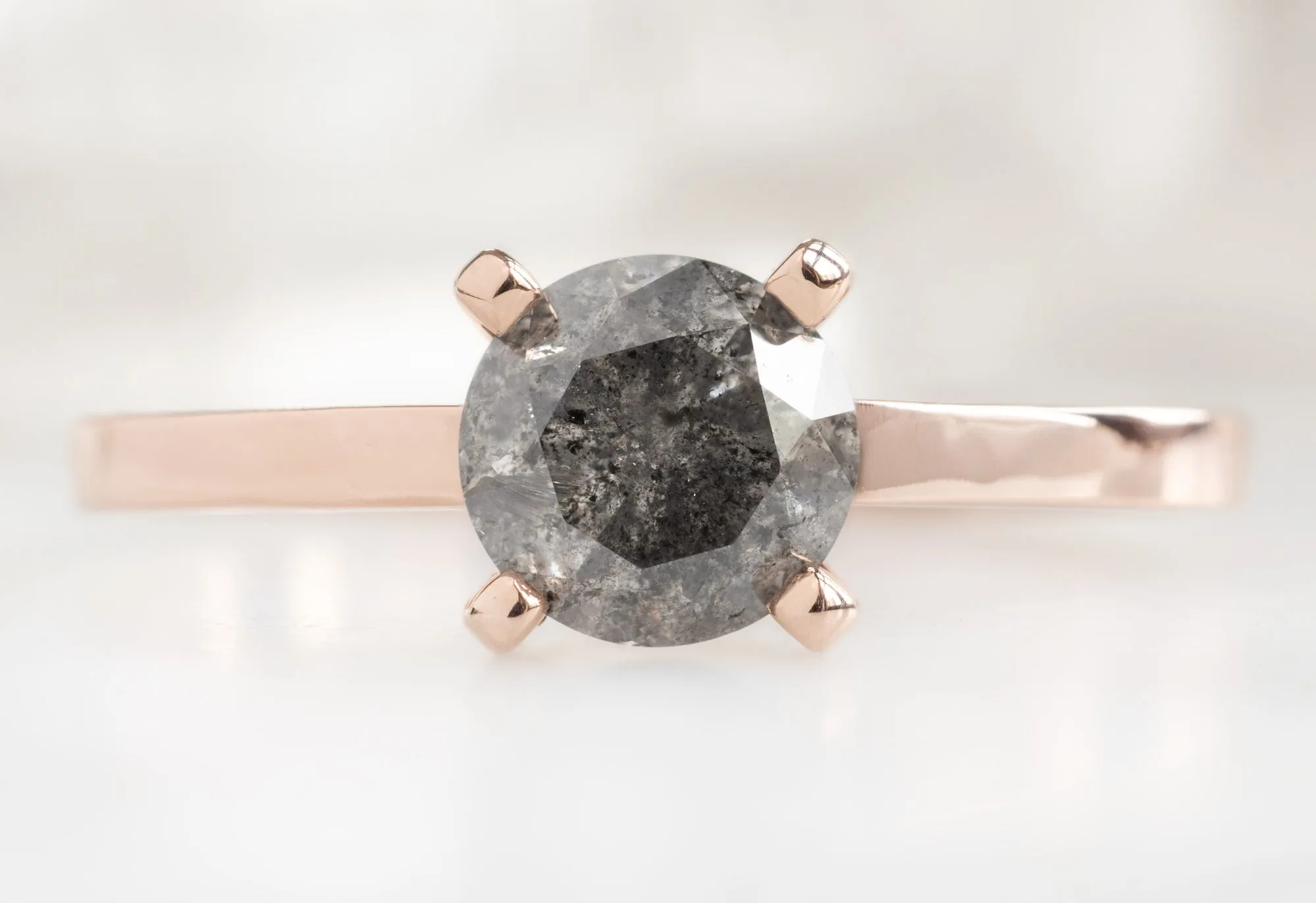 The Bryn Ring with a .82ct Round-Cut Salt and Pepper Diamond