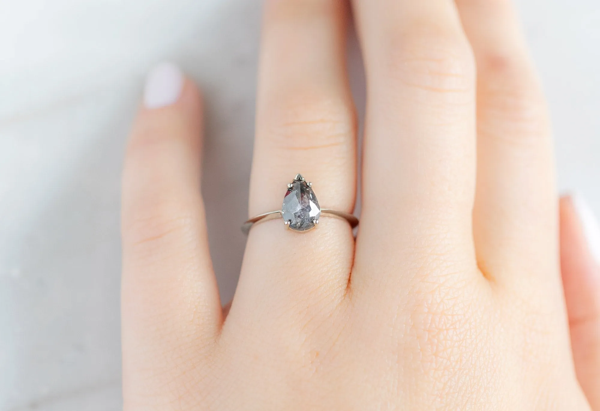 The Sage Ring with a 1.10ct Rose-Cut Black Diamond