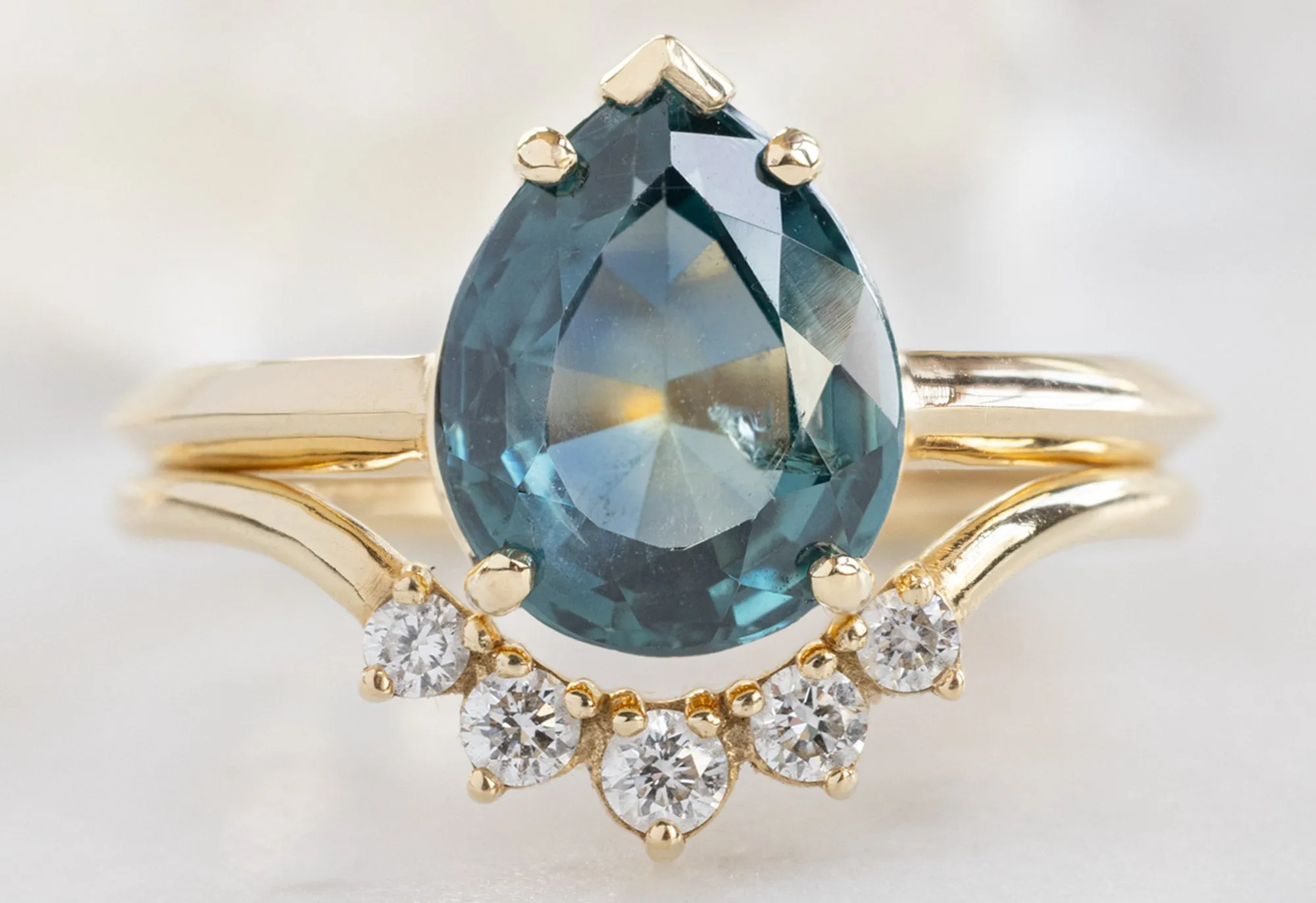 The Sage Ring with a 2.88ct Pear-Cut Montana Sapphire