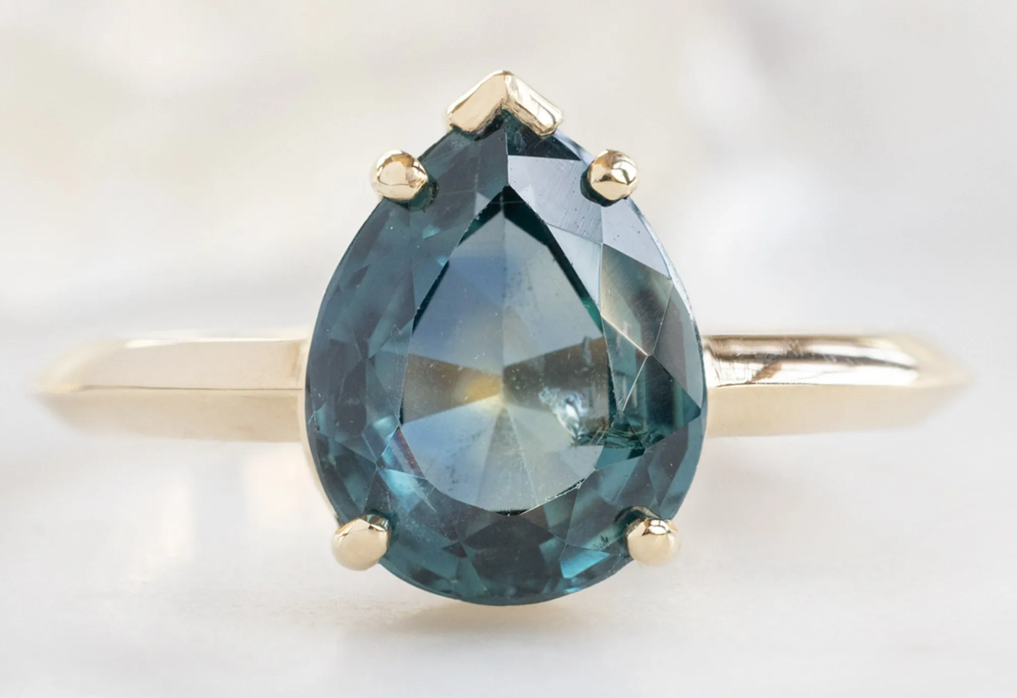 The Sage Ring with a 2.88ct Pear-Cut Montana Sapphire