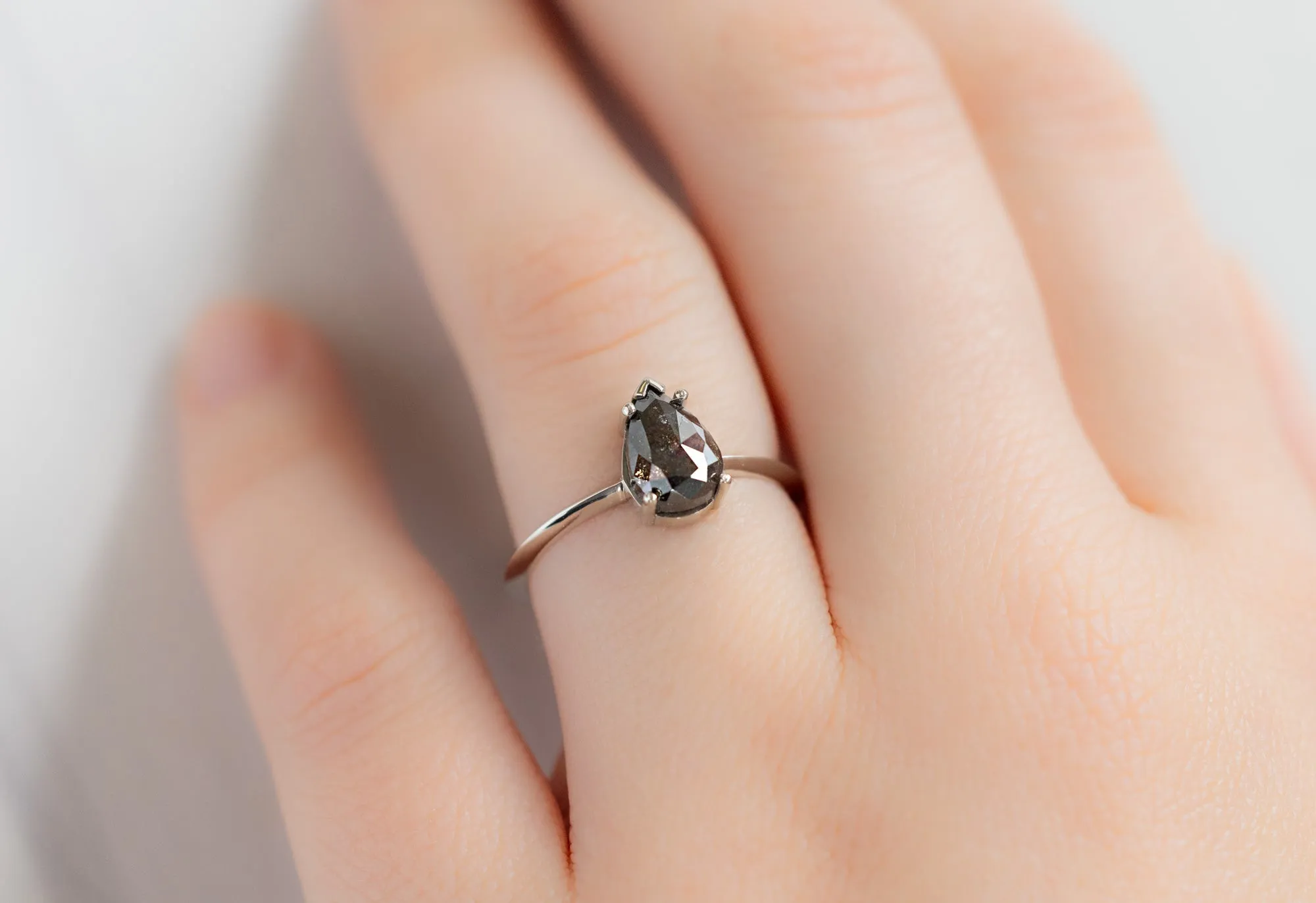 The Sage Ring with a Rose-Cut Black Diamond