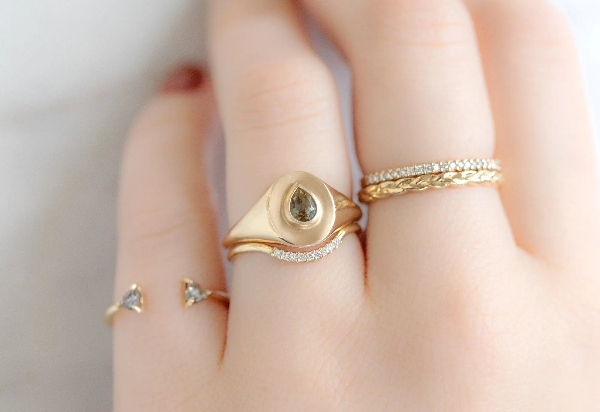 The Signet Ring with a .60ct Pear-Cut Montana Sapphire