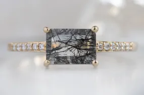 The Willow Ring with a .91ct Emerald-Cut Tourmaline In Quartz
