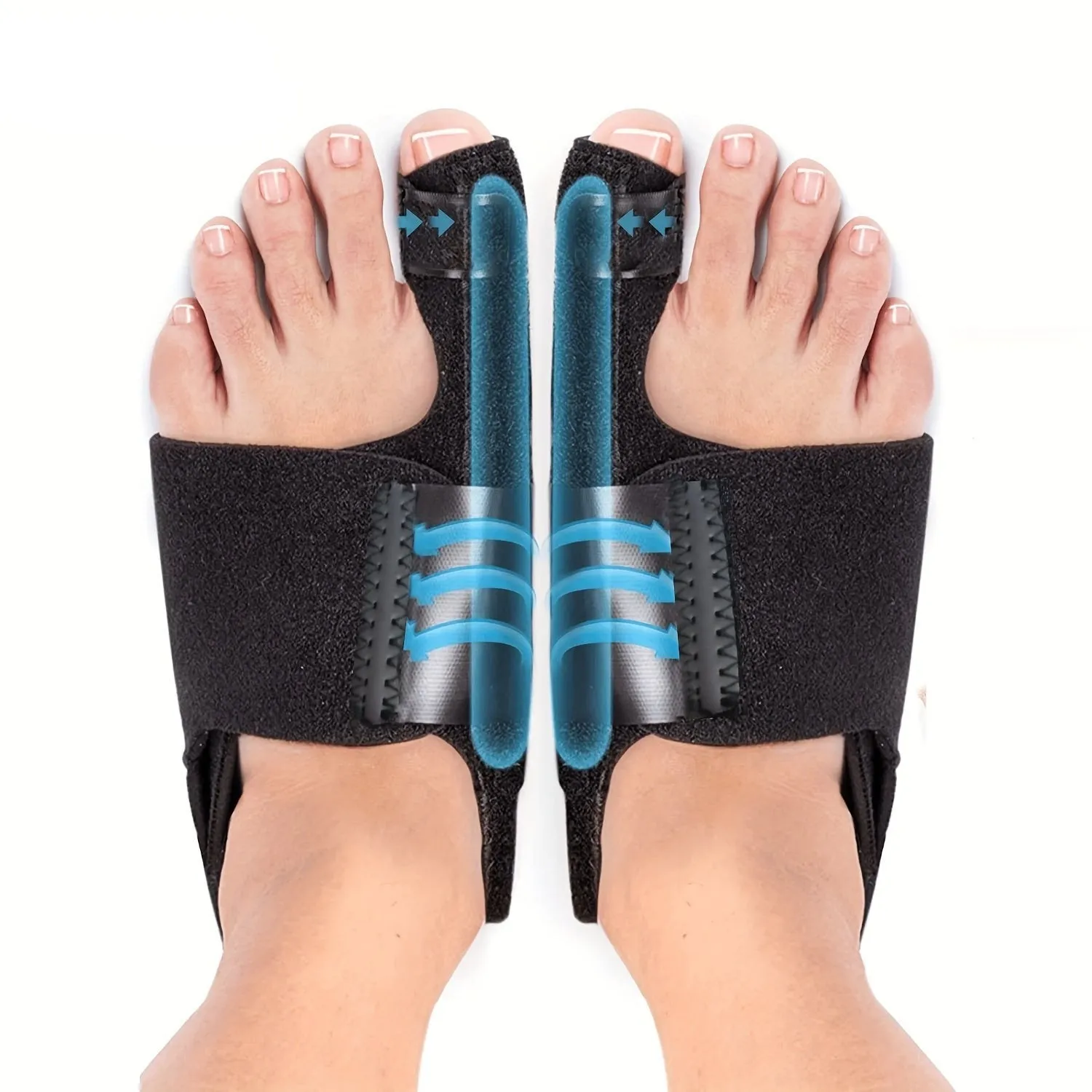 Toe Separator For Bunion Relief Adjustable Bunion Corrector Support Brace with Built-in Metal Plate for Men and Women 1 pair