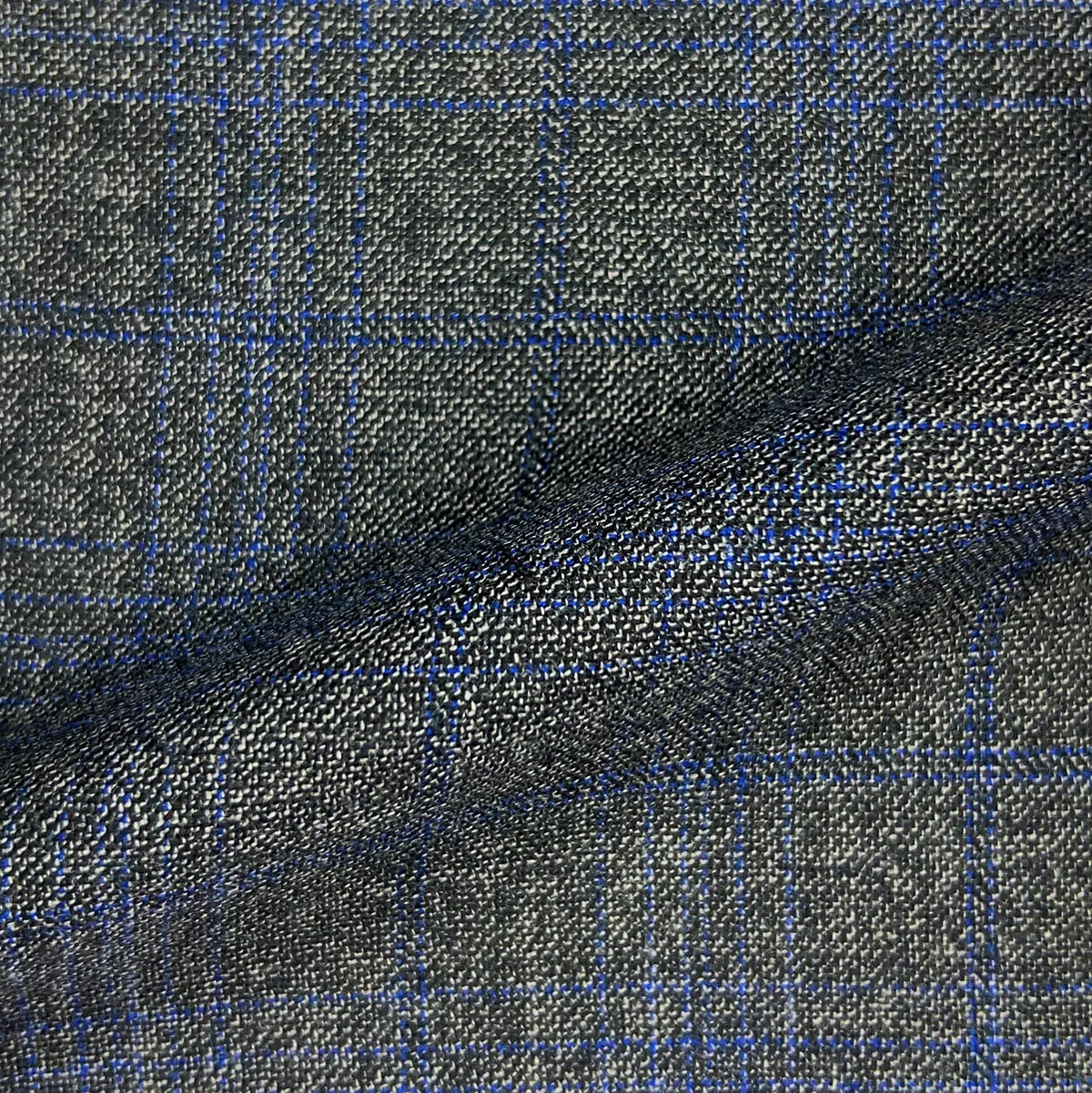 Westwood Hart Medium Grey Royal Blue Windowpane Bamboo Suit