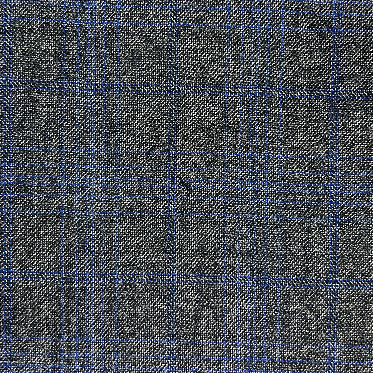 Westwood Hart Medium Grey Royal Blue Windowpane Bamboo Suit