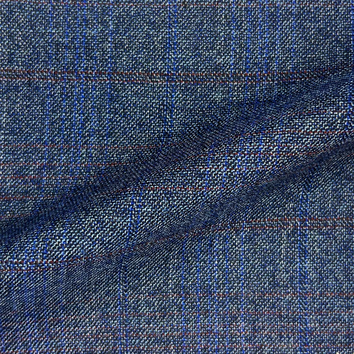 Westwood Hart Stone Blue Rust Windowpane Bamboo Suit