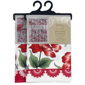 Wholesale Printed Window Curtain Set- Flower