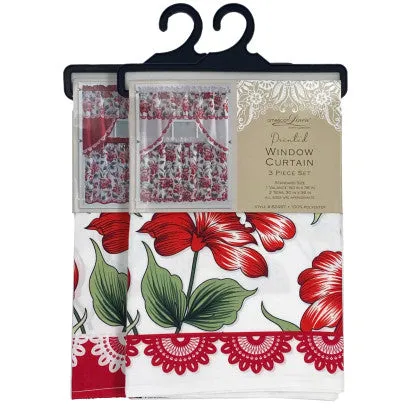 Wholesale Printed Window Curtain Set- Flower