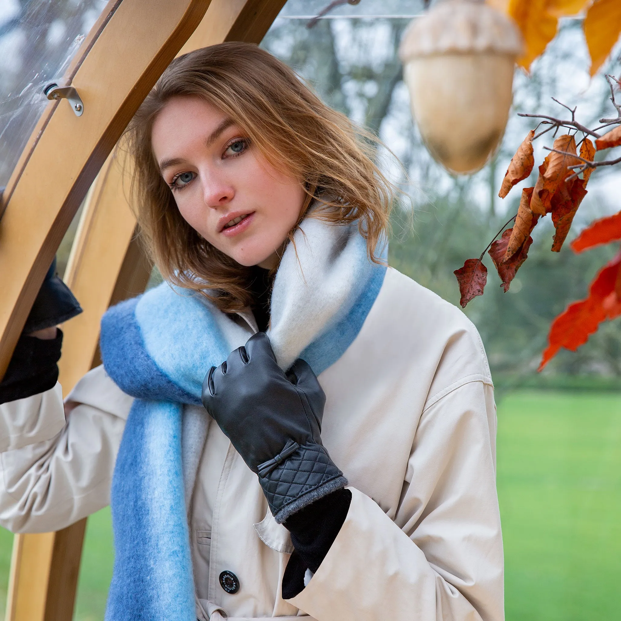 Women’s Stripe Blanket Scarf with Tassels